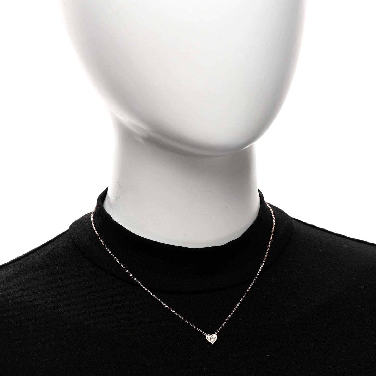 18K Rose Gold Diamond Heart Pendant Necklace