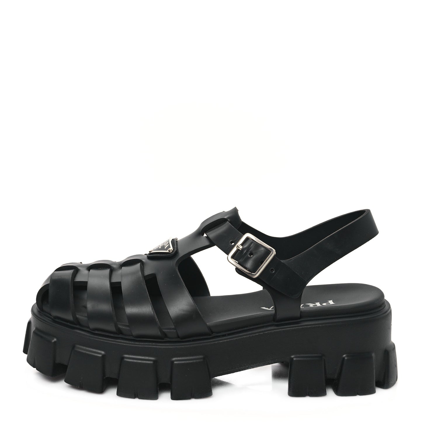 Foam Rubber Triangle Logo Monolith 55mm Cage Sandals 41 Black