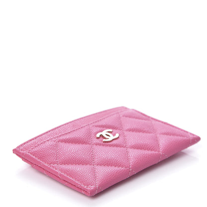 Chanel Caviar Quilted Card Holder Pink 4 of 9