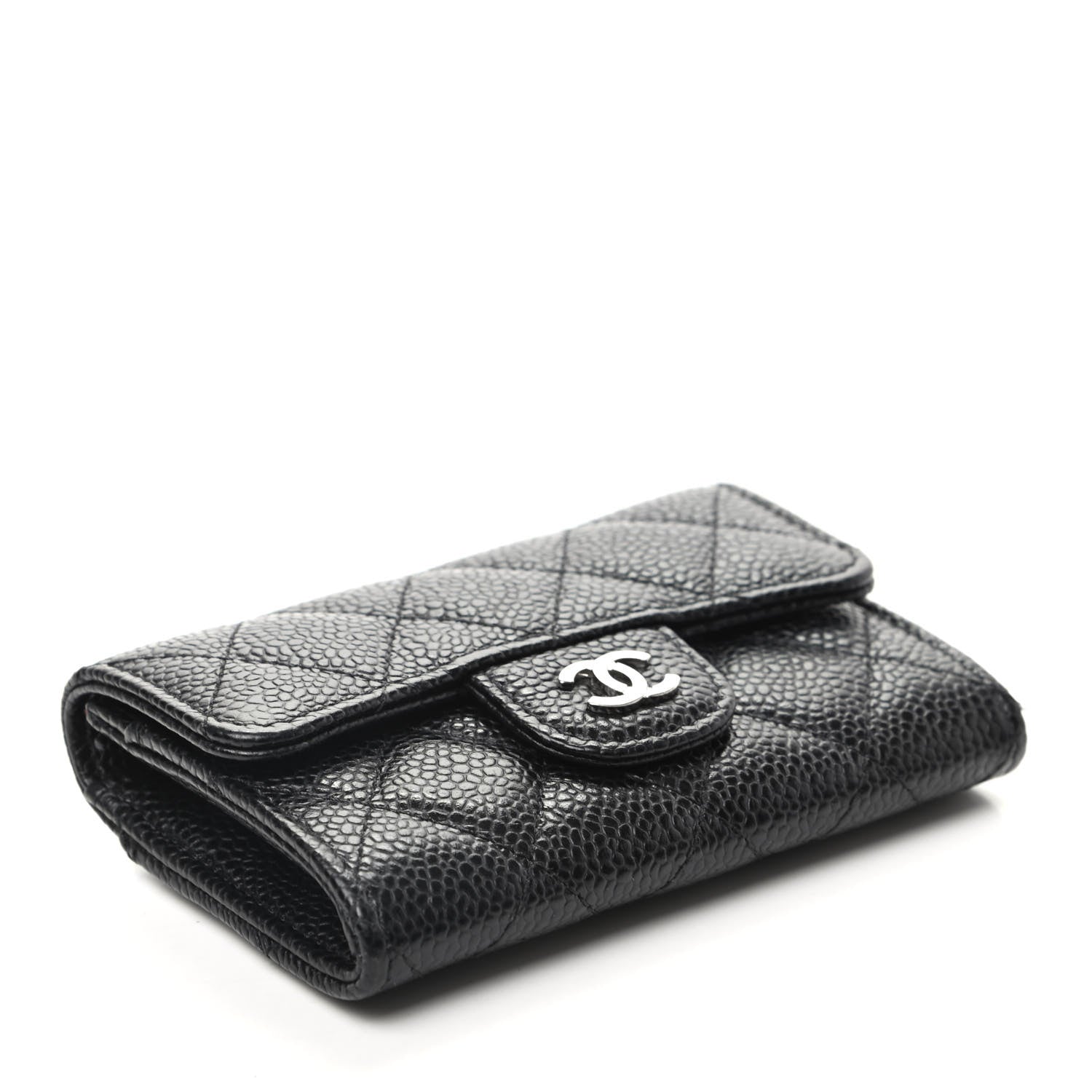 Chanel Caviar Quilted Flap Card Holder Wallet Black 4 of 9