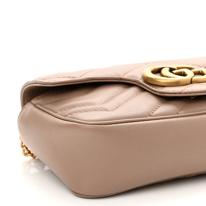 Gucci Calfskin Matelasse Super Mini GG Marmont Shoulder Bag Porcelain Rose 9 of 10