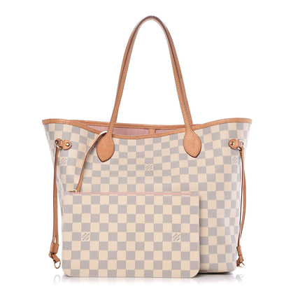Louis Vuitton Damier Azur Neo Neverfull MM Rose Ballerine 1 of 16
