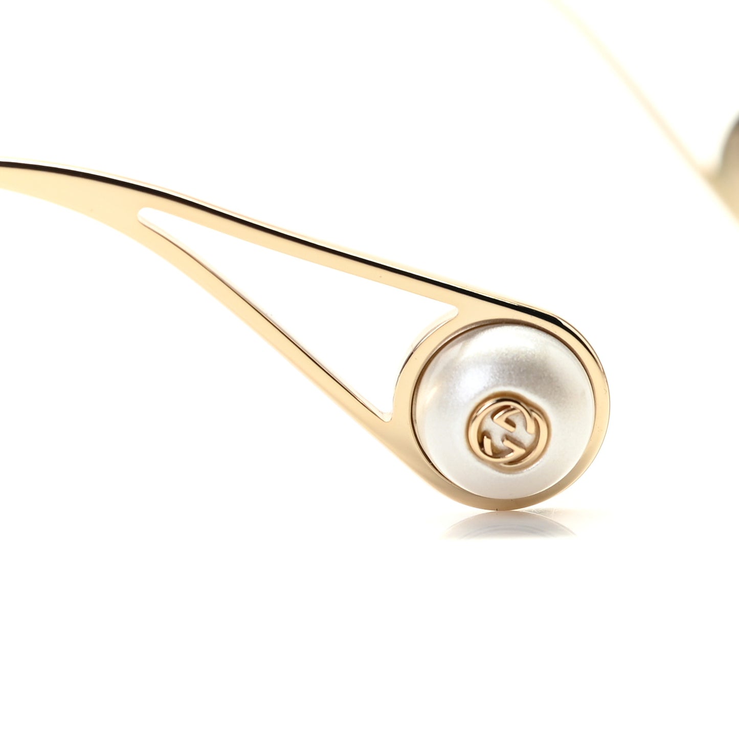 Metal Round Pearl Tip Sunglasses GG0253S Gold