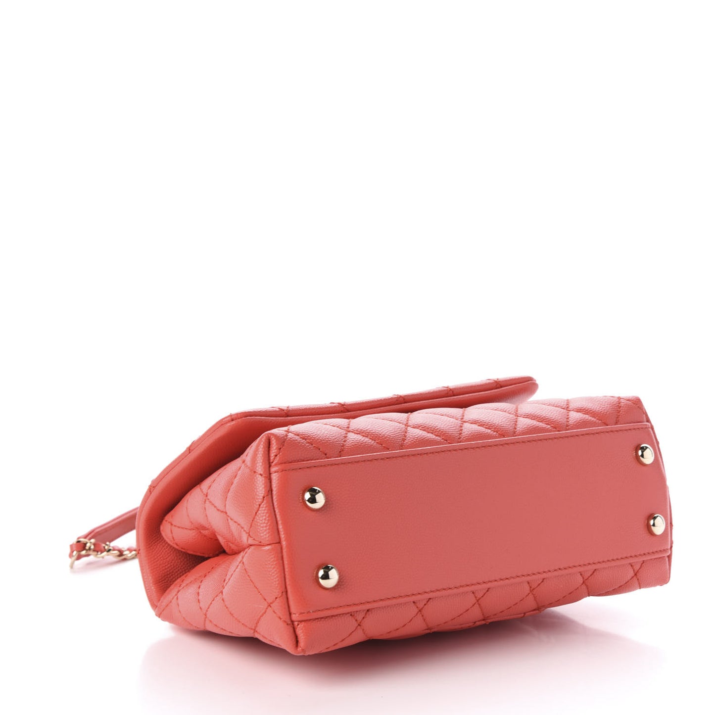 Caviar Quilted Mini Coco Handle Flap Red