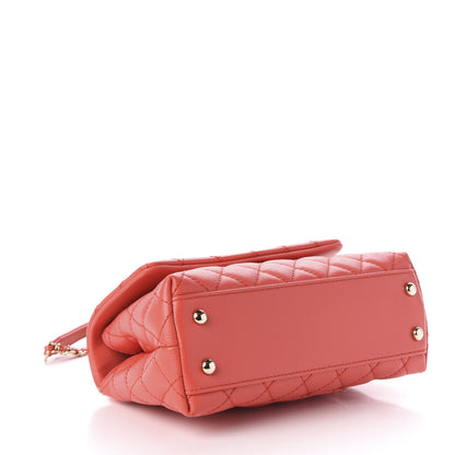 Chanel Caviar Quilted Mini Coco Handle Flap Red 4 of 10