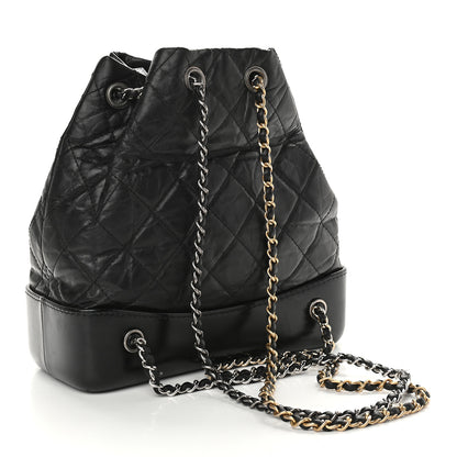 Chanel Aged Calfskin Quilted Small Gabrielle Backpack Black 3 of 9