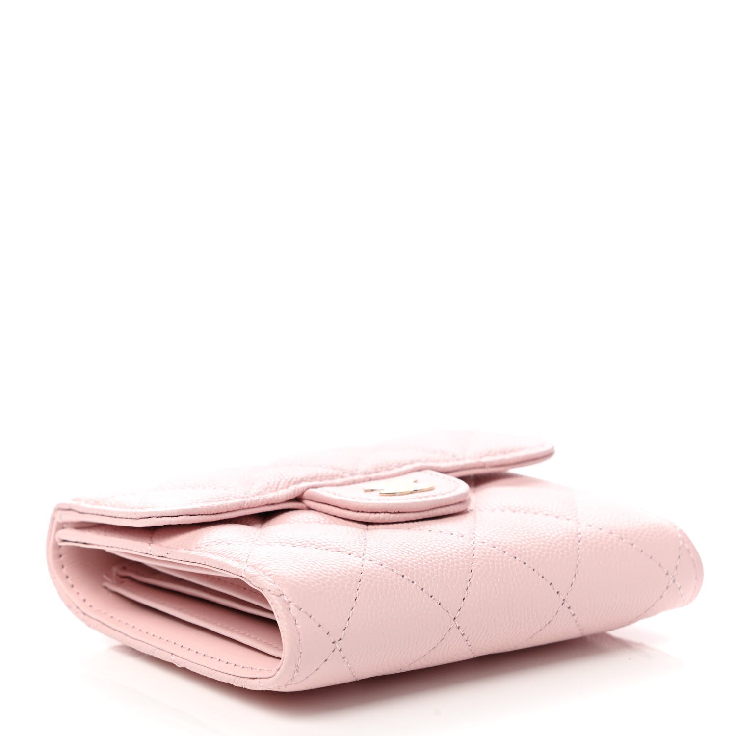 Chanel Caviar Quilted Compact Flap Wallet Light Pink 4 of 10