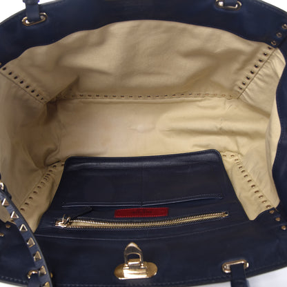 Valentino Garavani Vitello Medium Rockstud Tote Marine 6 of 12