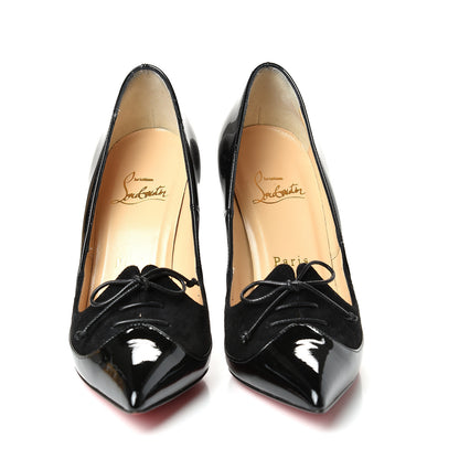 Christian Louboutin Patent Veau Velours Queue De Pie 100 Pumps 35 Black 5 of 21