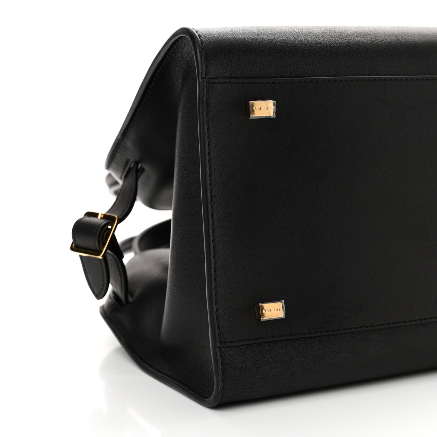 Polished Saddle Calfskin Soft Margaux 10 Bag Black