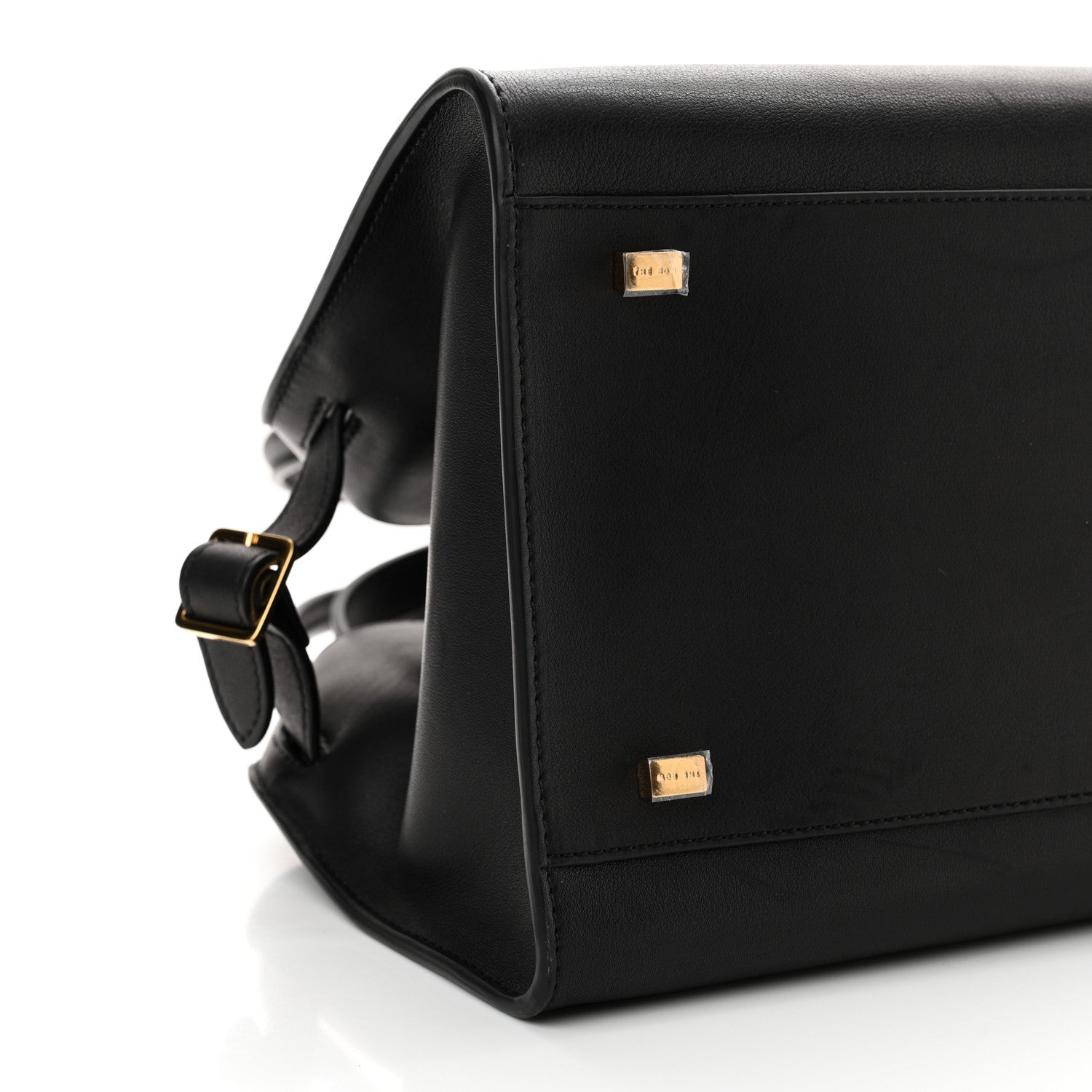 The Row Polished Saddle Calfskin Soft Margaux 10 Bag Black 8 of 10