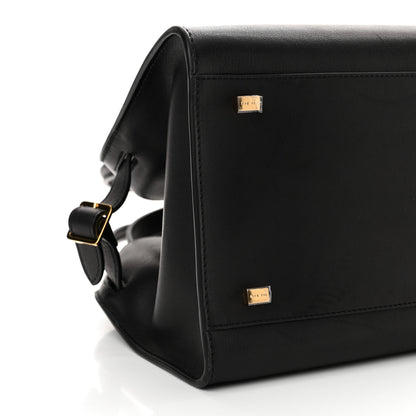 The Row Polished Saddle Calfskin Soft Margaux 10 Bag Black 8 of 10