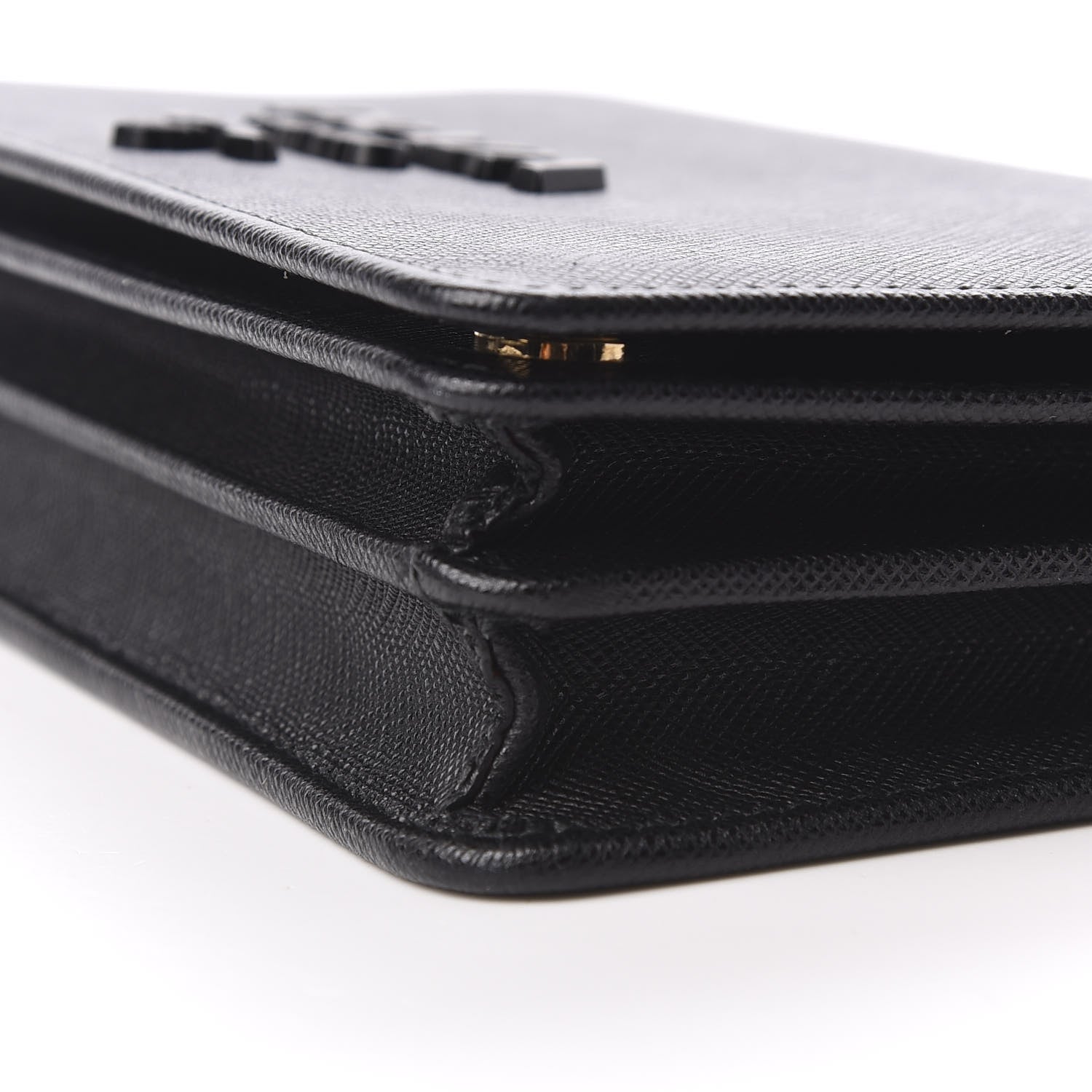 Prada Saffiano Lux Monochrome Chain Wallet Black 9 of 10