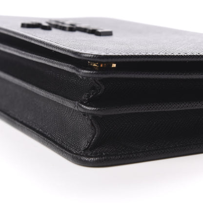 Prada Saffiano Lux Monochrome Chain Wallet Black 9 of 10