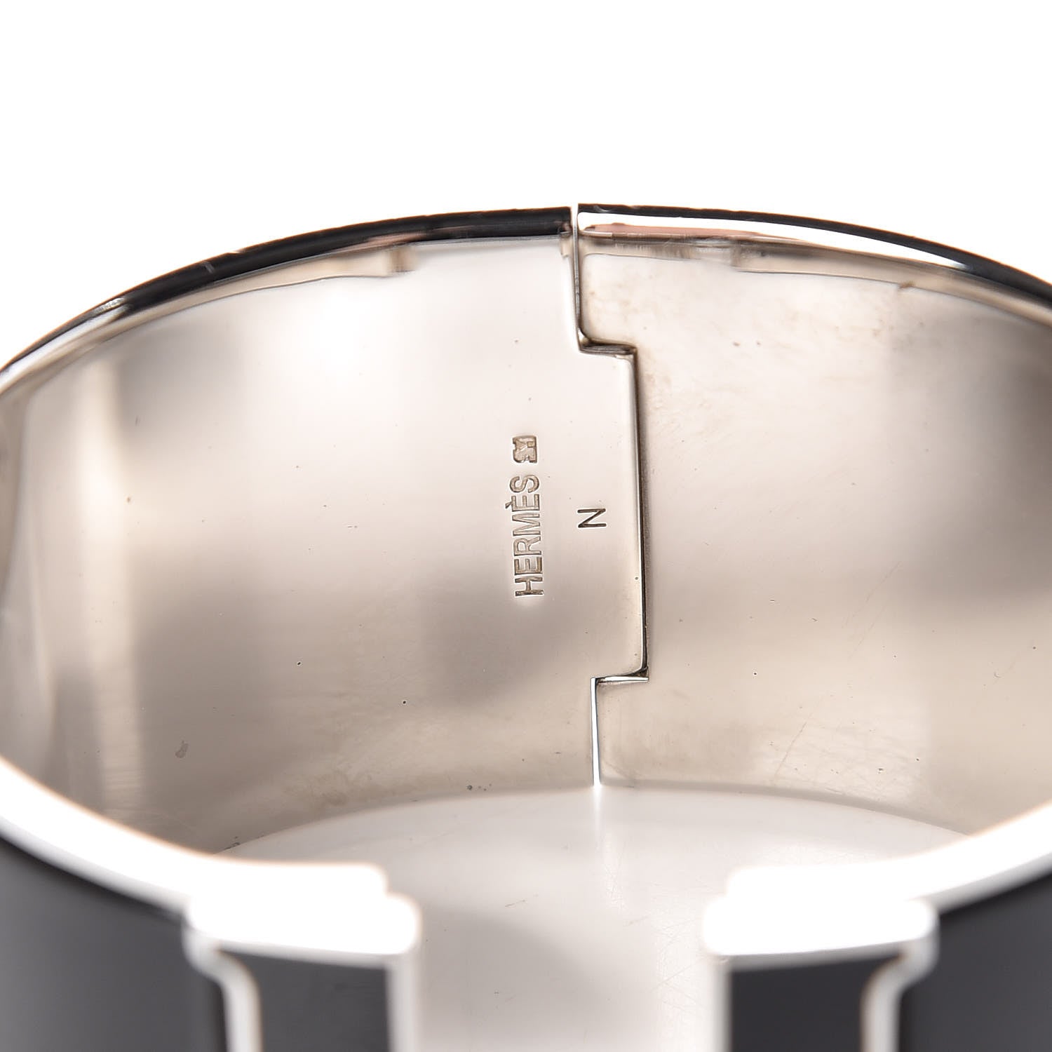 Hermes Enamel Extra Wide Clic Clac H Bracelet GM Black 4 of 6