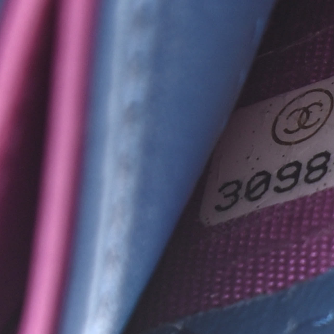 Lambskin Quilted Card Holder Blue Pink