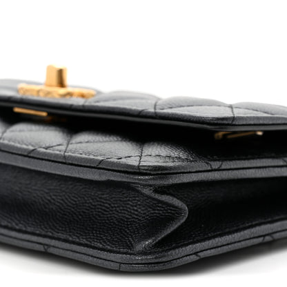 Chanel Pearly Caviar Quilted Fit For You Wallet On Chain WOC Black 11 of 11