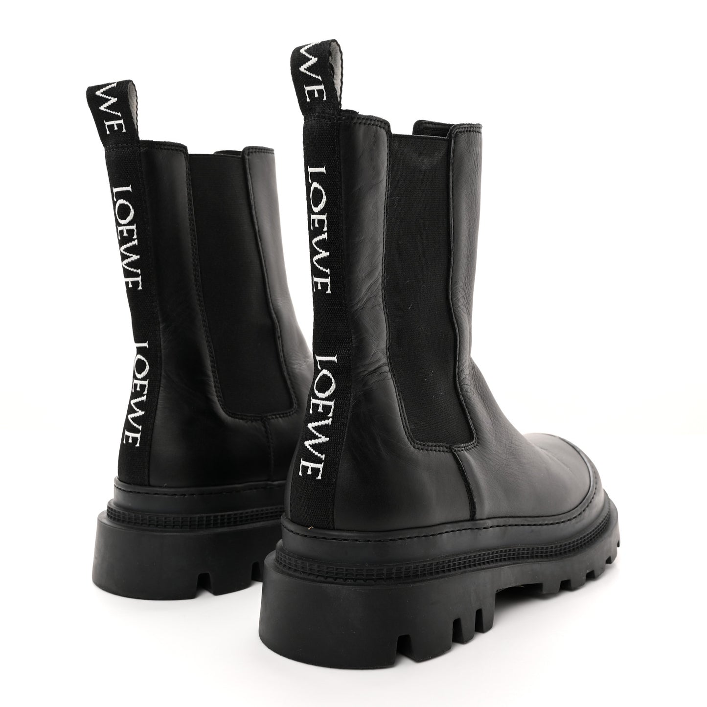 Calfskin Logo Chelsea Boots 38 Black