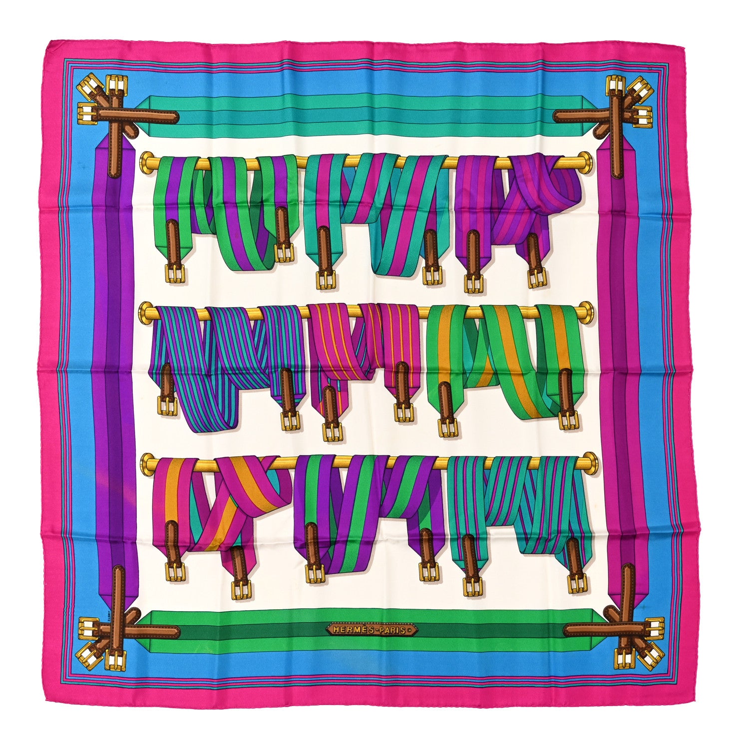 Hermes Silk Les Sangles Scarf 90 1 of 10