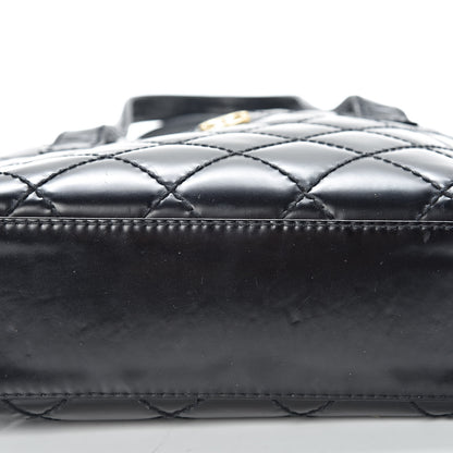 Chanel Calfskin Quilted Small Surpique Stitch Tote Black 17 of 19