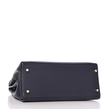 Hermes Taurillon Clemence Kelly Retourne 28 Bleu Nuit 4 of 10