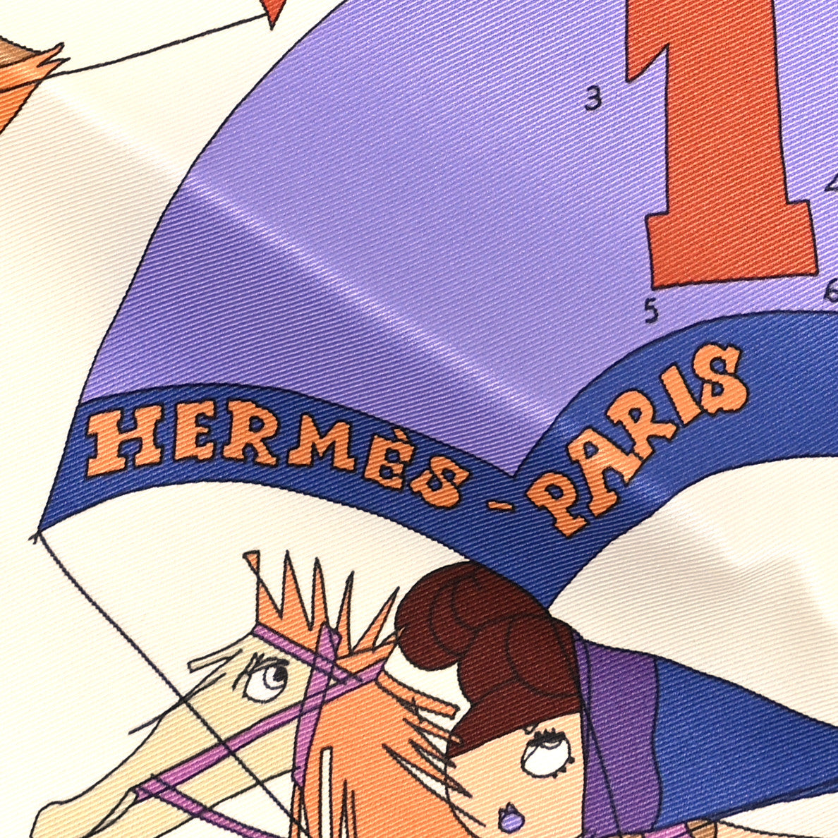 Hermes Silk Vintage Un Amour De Cheval Scarf 70 Bouton D'Or Ivoire Mauve 2 of 6