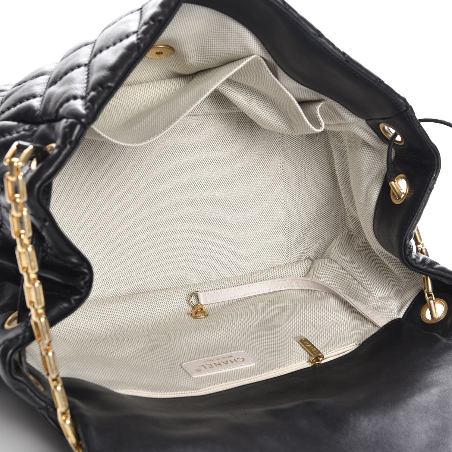 Chanel Calfskin Quilted Jumbo Retro Chain Accordion Flap Black 5 of 8