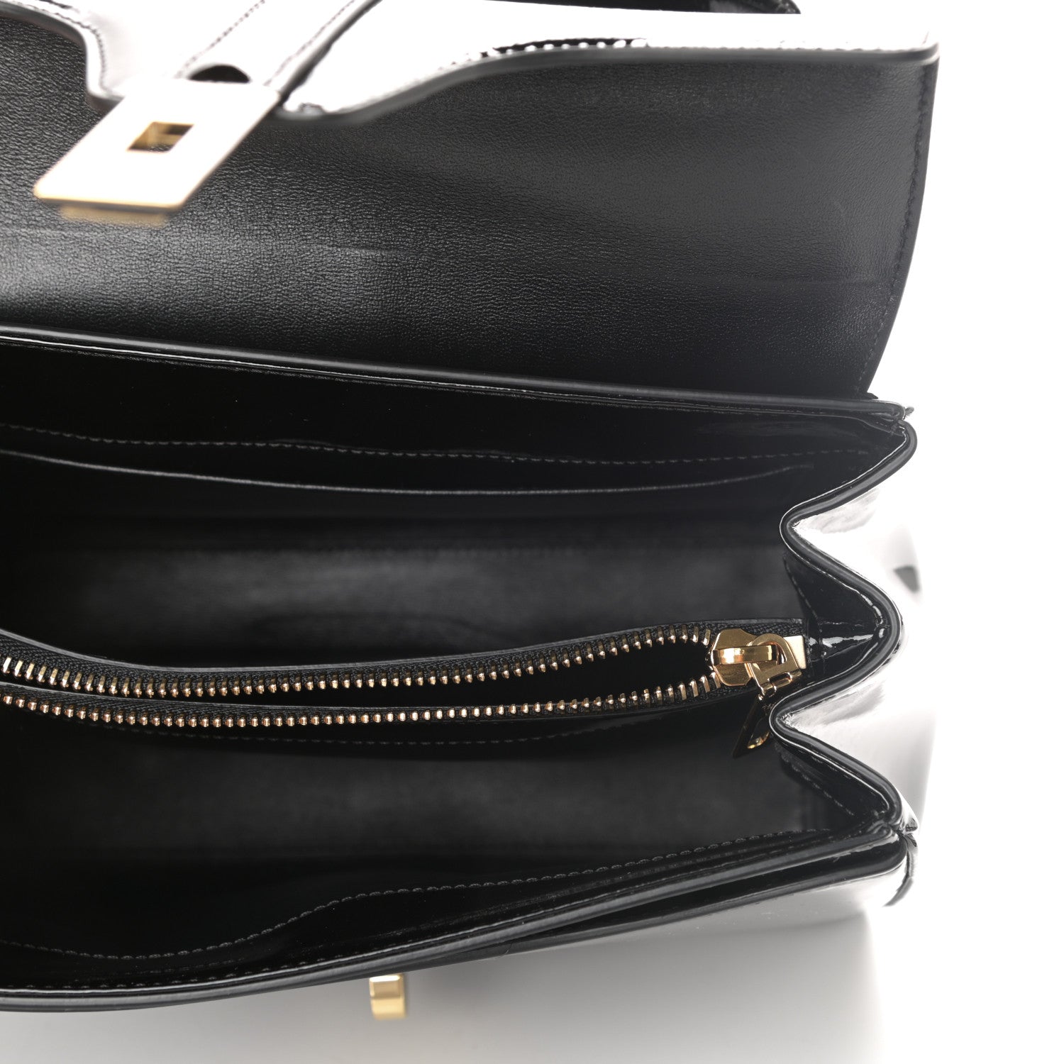 Celine Patent Calfskin Small 16 Top Handle Bag Black 5 of 13
