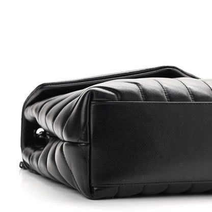 Saint Laurent Calfskin Y Quilted Monogram Small Loulou Chain Satchel Black 9 of 11