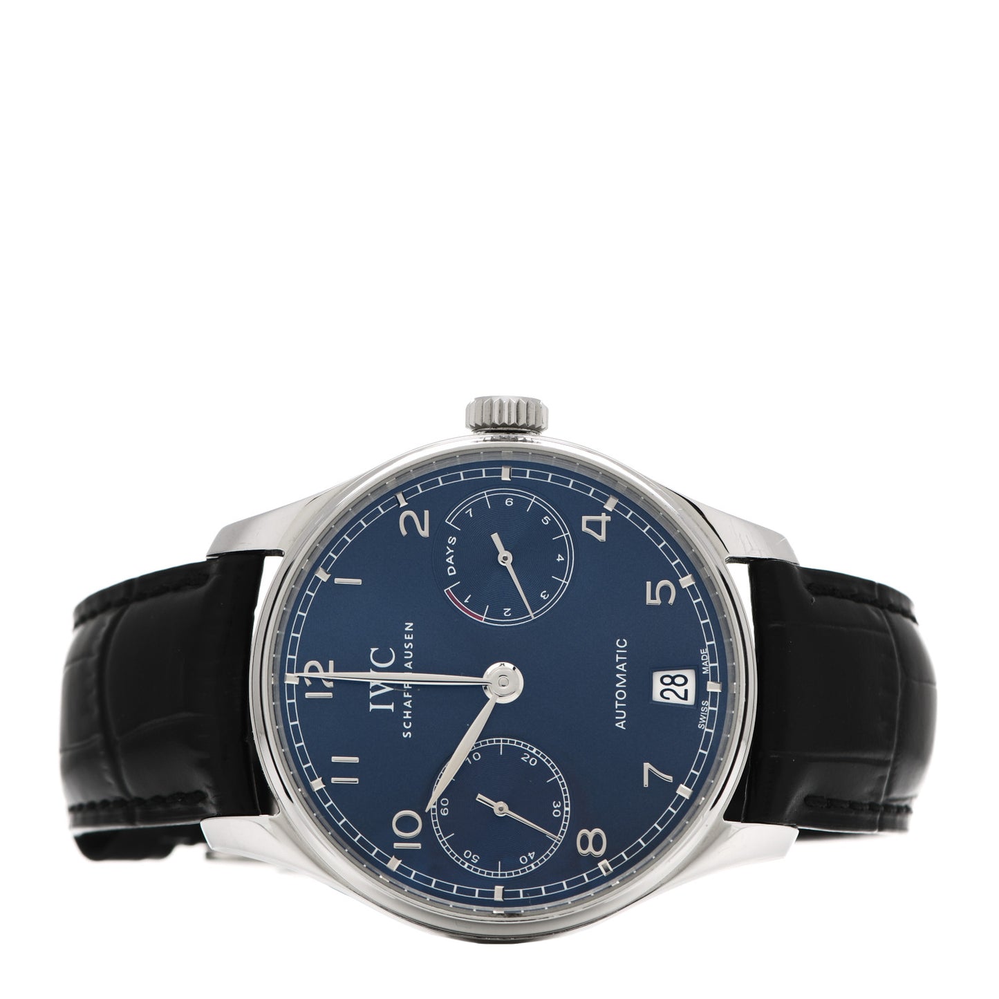 Stainless Steel Alligator 42mm Portugieser 150 Years Automatic Watch Blue IW500710