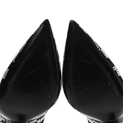 Saint Laurent Satin Crystal Embellished Checkered Zoe 105 Pumps 36.5 Black 8 of 13