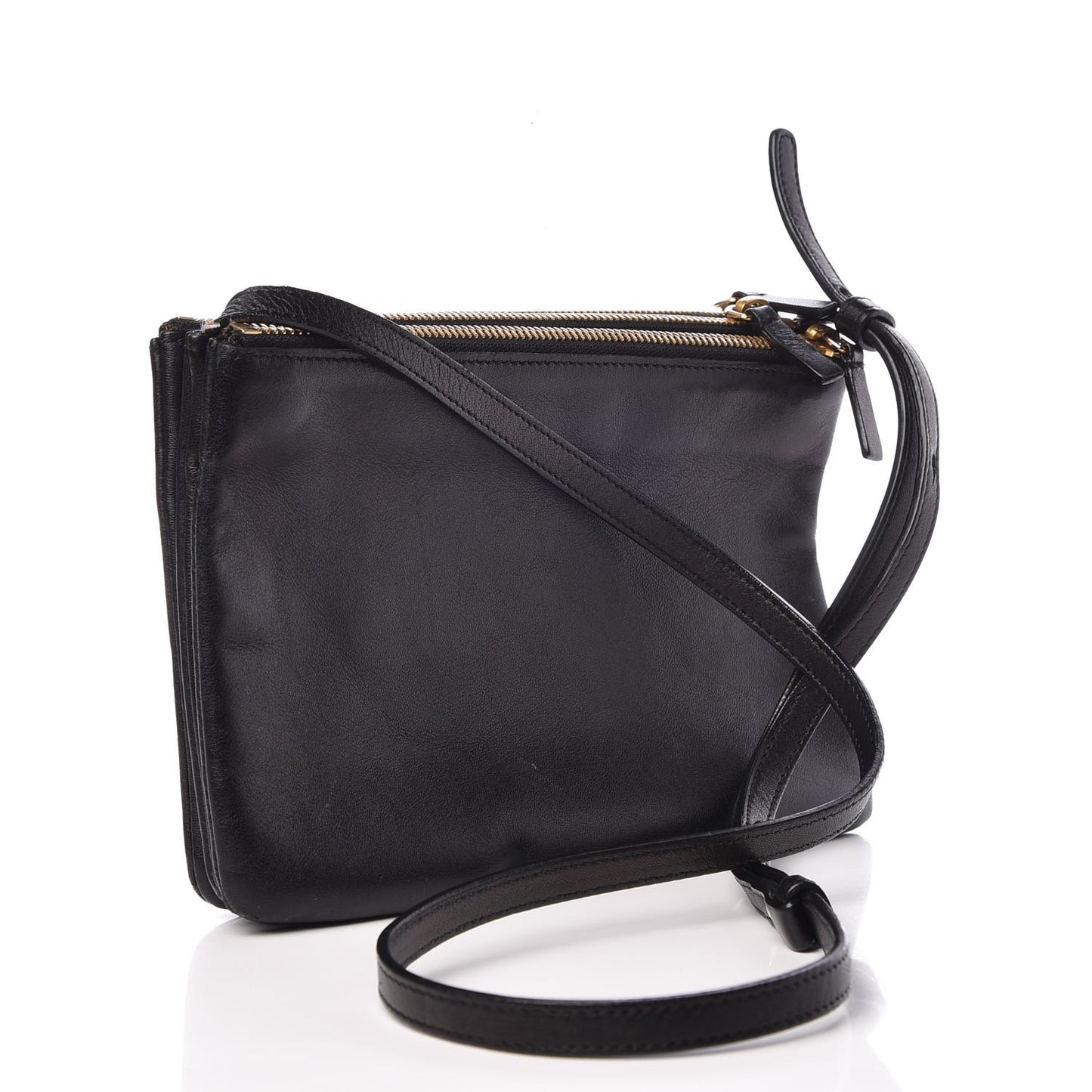 Lambskin Small Trio Crossbody Bag Black