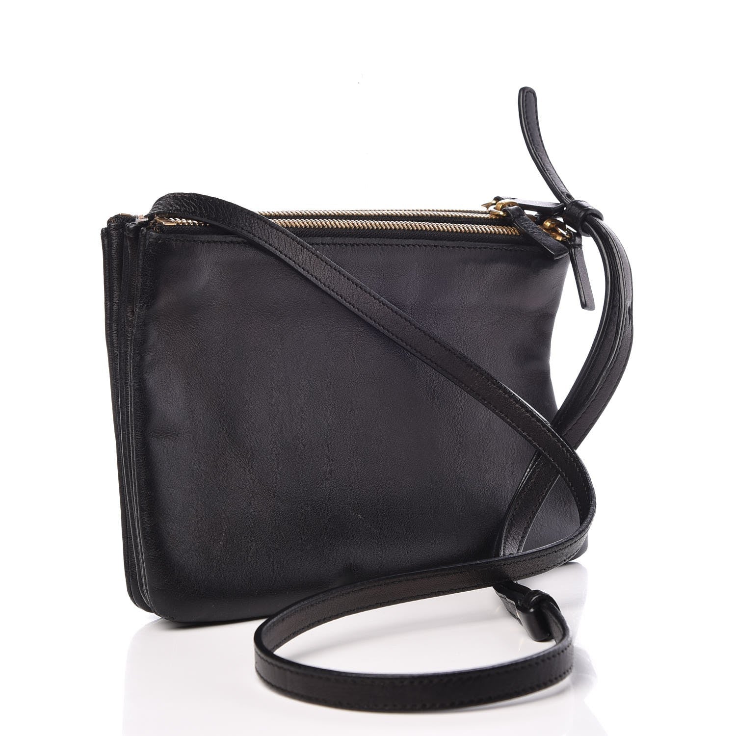 Celine Lambskin Small Trio Crossbody Bag Black 3 of 12