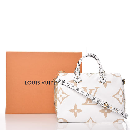 Louis Vuitton Monogram Giant Speedy Bandouliere 30 Kaki Beige 11 of 11