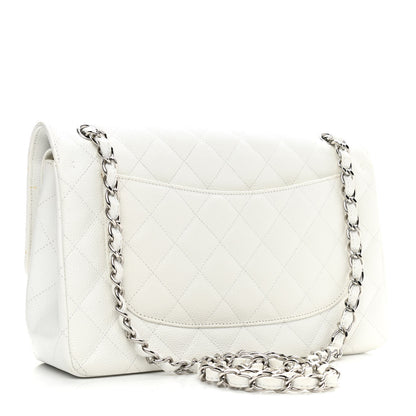 Chanel Caviar Quilted Jumbo Double Flap White 3 of 14