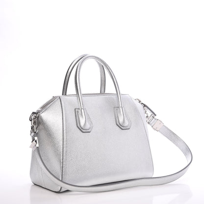 Givenchy Metallic Sugar Goatskin Small Antigona Silver 4 of 8