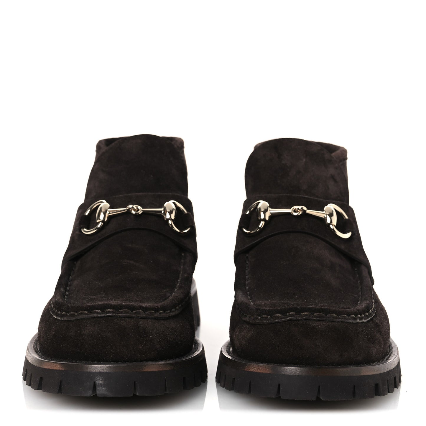 Suede Womens Horsebit Ankle Boots 39 Dark Brown