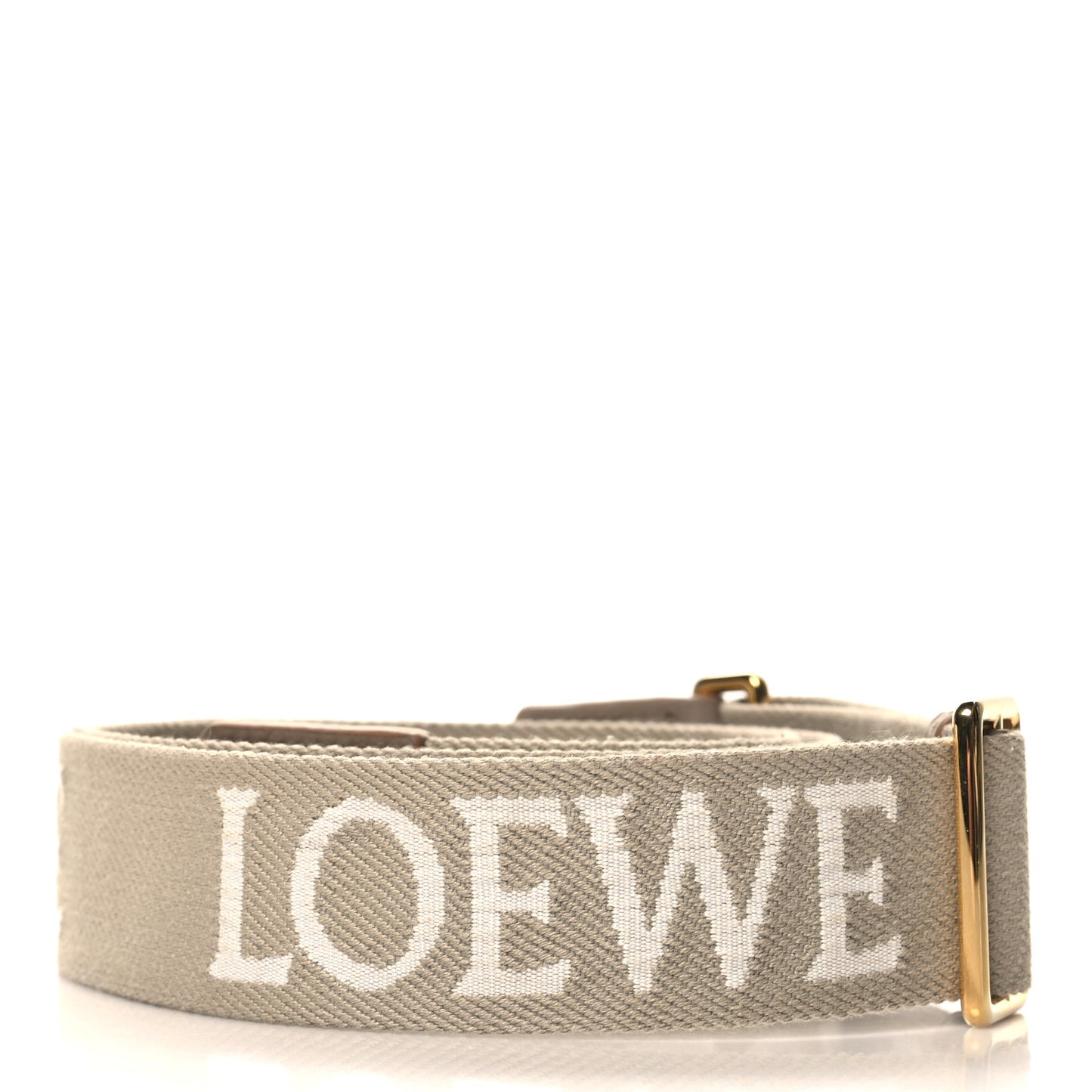 Calfskin Jacquard Webbing Anagram Strap Ecru Natural