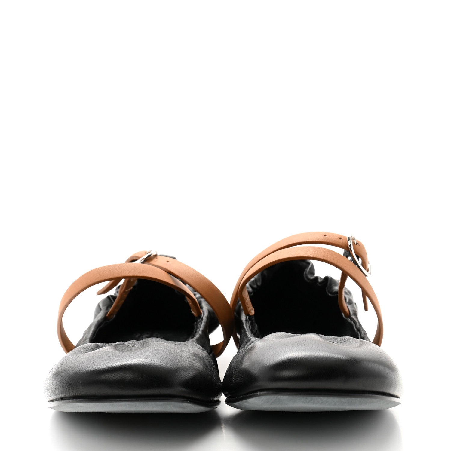 Hermes Nappa Jolly Ballet Flats 36 Black Naturel 2 of 8