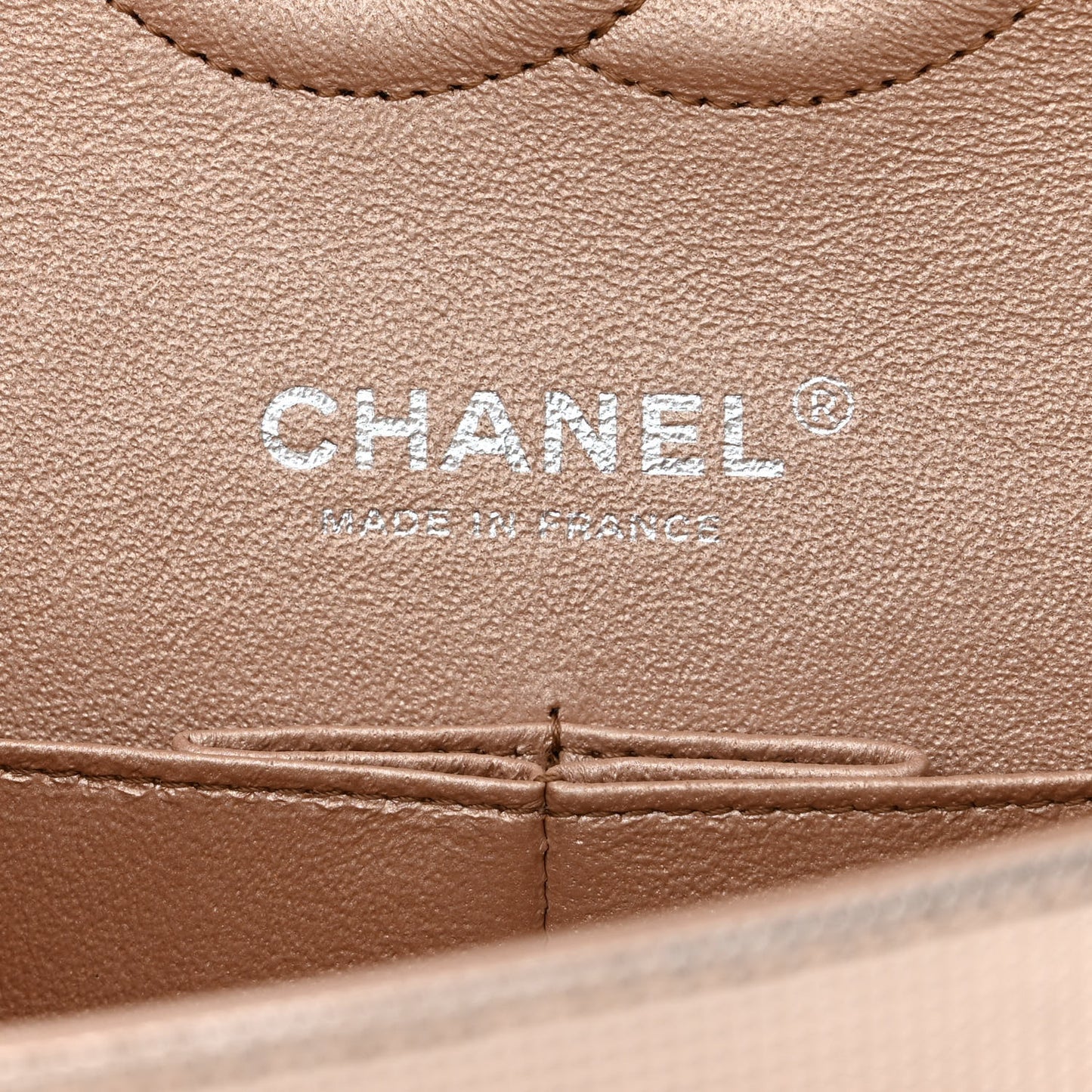 Metallic Calfskin Pixel Effect Medium Double Flap Pinky Gold