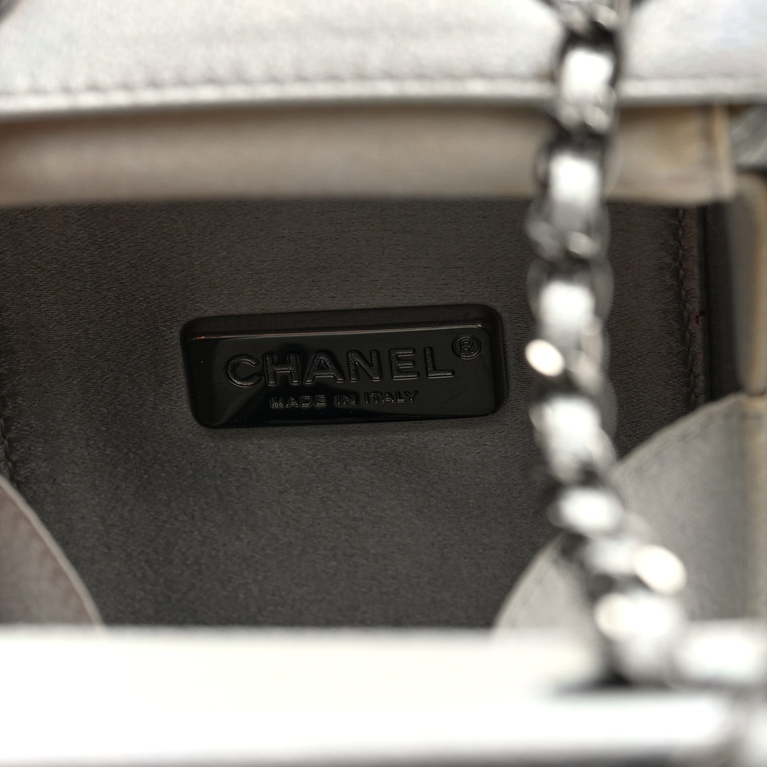 Chanel Metallic Goatskin Lait de Coco Milk Carton Bag Silver 5 of 9