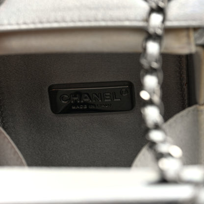 Chanel Metallic Goatskin Lait de Coco Milk Carton Bag Silver 5 of 9