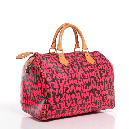 Louis Vuitton Monogram Graffiti Speedy 30 Fuchsia 3 of 7