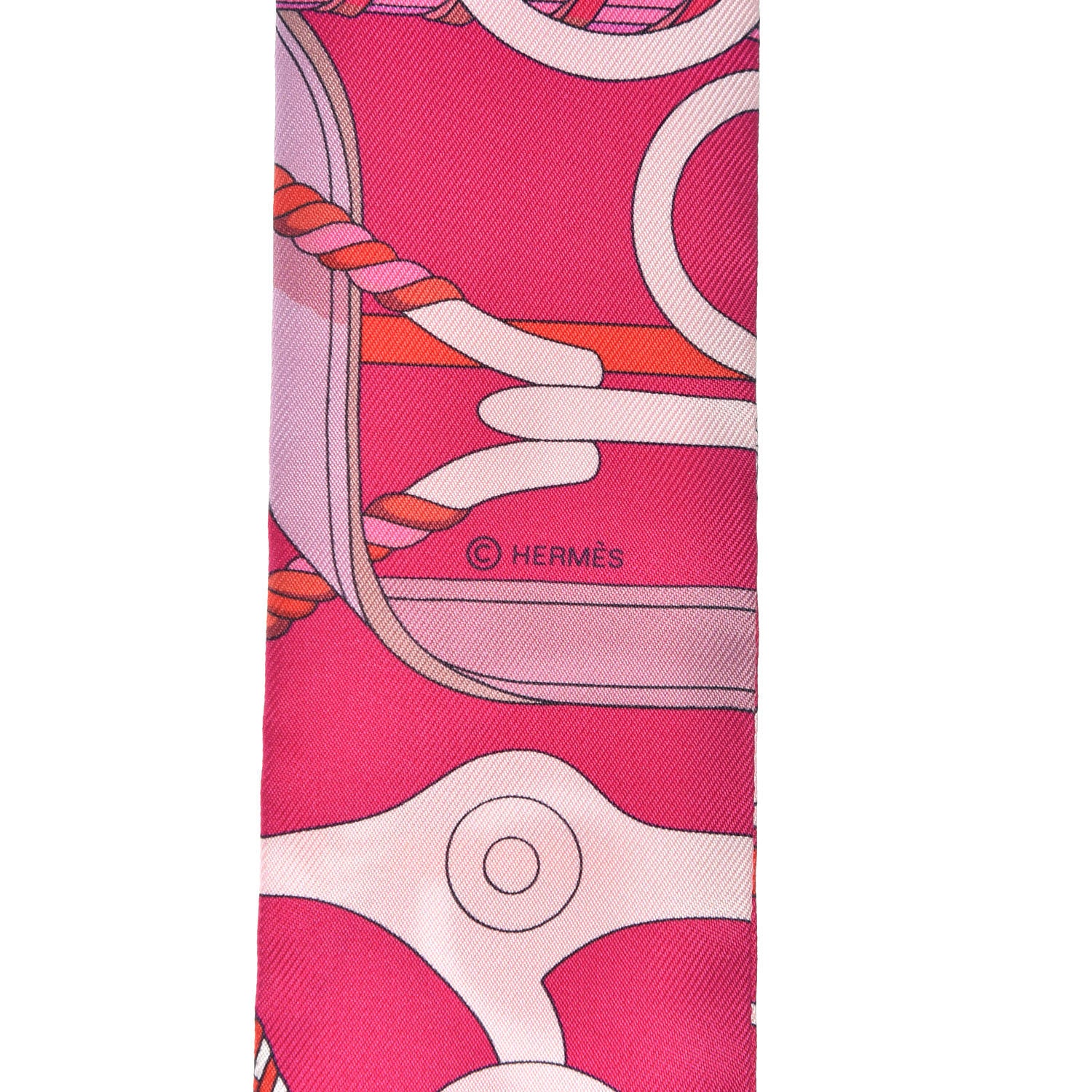 Hermes Silk Panoplie Equestre Twilly Fuchsia Rose Rouge 4 of 4