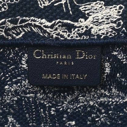 Christian Dior Canvas Embroidered Medium Dioriviera Toile De Jouy Reverse Book Tote Blue 6 of 9