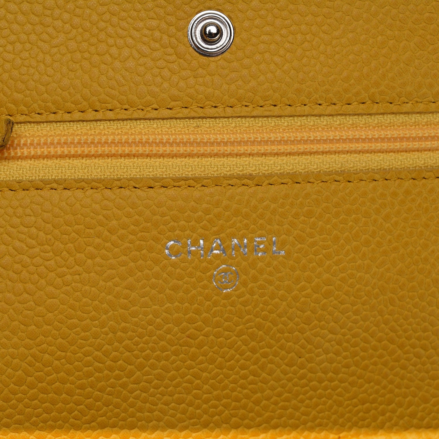 Chanel Iridescent Caviar Quilted Wallet on Chain WOC Yellow 5 of 9