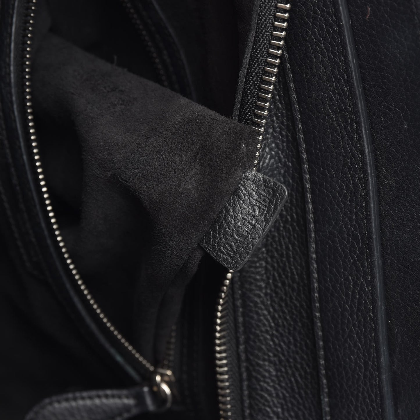 Drummed Calfskin Mini Luggage Black