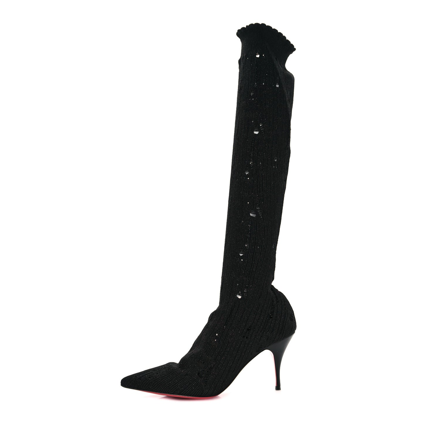 Tricot Sandrine Sock Knee Boots 37 Black