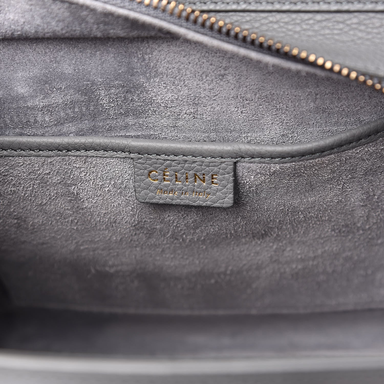 Celine Drummed Calfskin Nano Luggage Kohl 6 of 14
