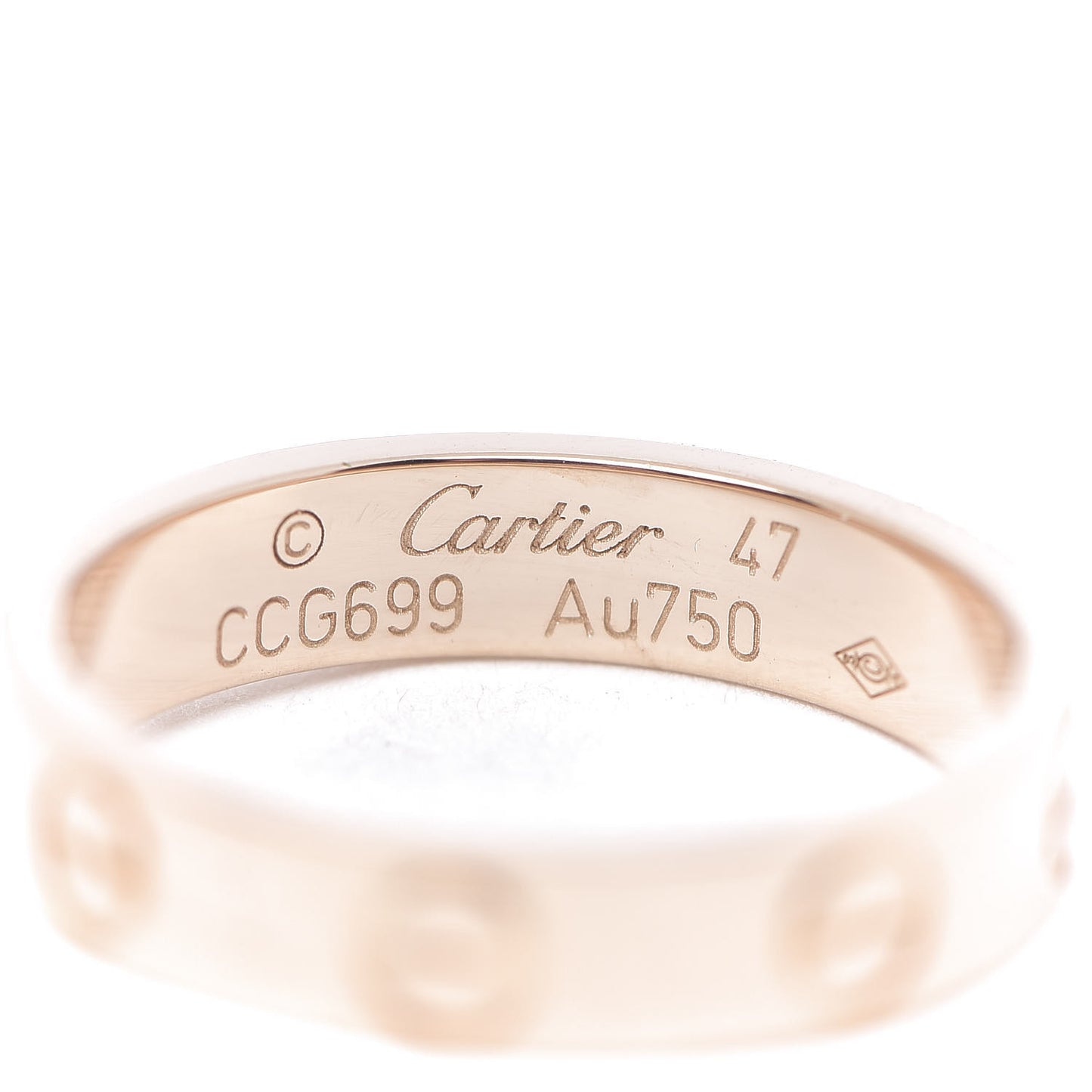 18K Pink Gold 3.5mm LOVE Wedding Band Ring 47 4